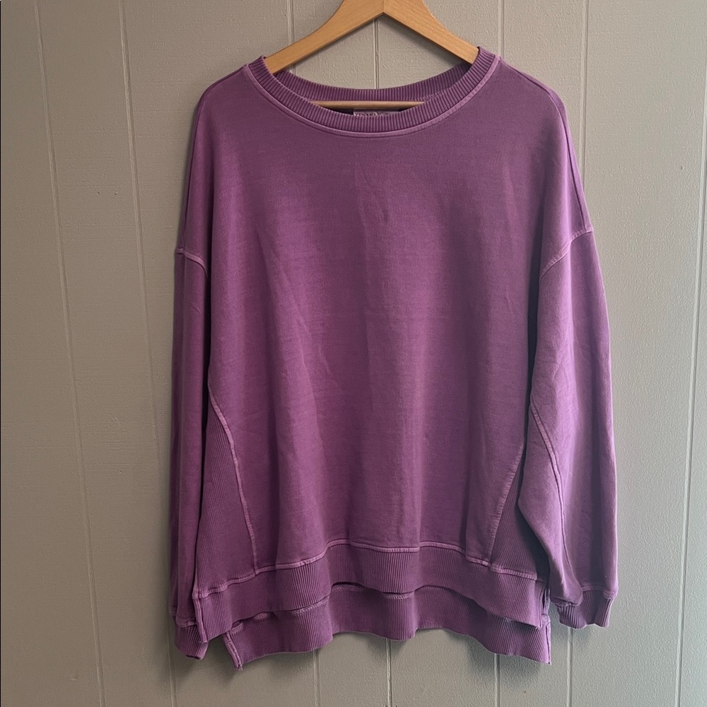 Zenana Outfitters Lilac Relaxed Crewneck Sweatshirt